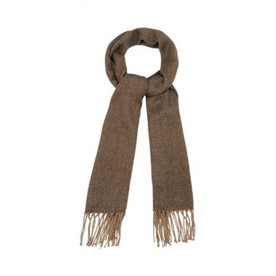 Brown chevron woven scarf